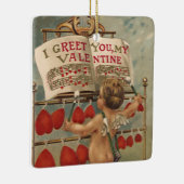  Victoriaans Valentijnsdag, Cupid en Harten Keramisch Ornament (Rechts)