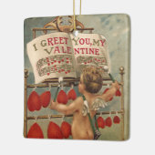  Victoriaans Valentijnsdag, Cupid en Harten Keramisch Ornament (Links)
