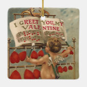  Victoriaans Valentijnsdag, Cupid en Harten Keramisch Ornament (Achterkant)