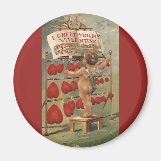  Victoriaans Valentijnsdag, Cupid en Harten Magneet (Voorkant)