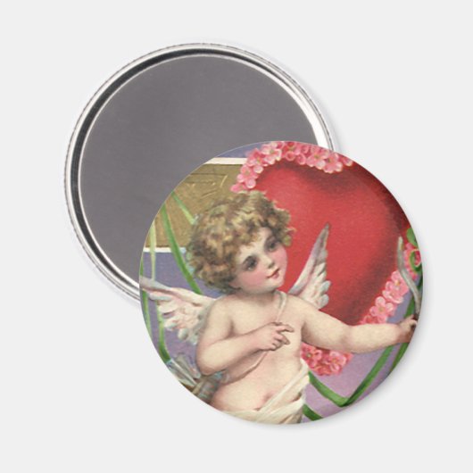 Victoriaans Valentijnsdag Cupid met hart Magneet (Voorkant / Achterkant)