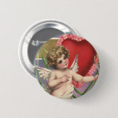 Victoriaans Valentijnsdag Cupid met hart Ronde Button 5,7 Cm (Voorkant /achterkant)