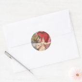  Victoriaans Valentijnsdag Cupid met hart Ronde Sticker (Envelop)