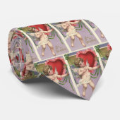 Victoriaans Valentijnsdag Cupid met hart Stropdas (Opgerold)