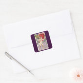  Victoriaans Valentijnsdag Cupid met hart Vierkante Sticker (Envelop)