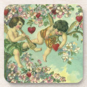  Victoriaans Valentijnsdag Cupids Hartstructuur Drankjes Onderzetter (Voorkant)