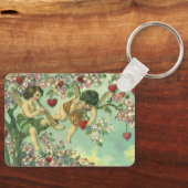 Victoriaans Valentijnsdag Cupids Hartstructuur Sleutelhanger (Voorkant)