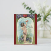 Victoriaans Valentijnsdag, Cupid's Message Feestdagenkaart (Staand voorkant)