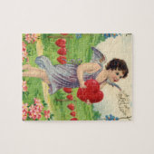  Victoriaans Valentijnsdag, Engel met hart Legpuzzel (Horizontaal)