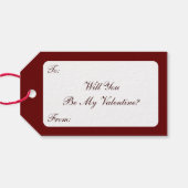 Victoriaans Valentijnsdag,  Engel Tortelduifjes Cadeaulabel (Achterkant Horizontaal)