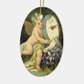 Victoriaans Valentijnsdag, Engel Tortelduifjes Keramisch Ornament (Links)