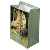 Victoriaans Valentijnsdag,  Engel Tortelduifjes Medium Cadeauzakje (Voorkant Gekanteld)