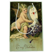 Victoriaans Valentijnsdag,  Engel Tortelduifjes Medium Cadeauzakje (Voorkant)