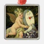 Victoriaans Valentijnsdag,  Engel Tortelduifjes Metalen Ornament (Voorkant)