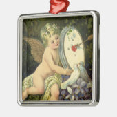 Victoriaans Valentijnsdag,  Engel Tortelduifjes Metalen Ornament (Links)