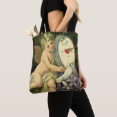 Victoriaans Valentijnsdag, Engel Tortelduifjes Tote Bag (Dichtbij)