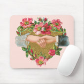  Victoriaans Valentijnsdag, Hands w Flowers Muismat (Met muis)