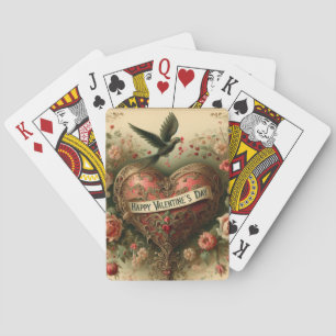 /Victoriaans Valentijnsdag Hart Pokerkaarten