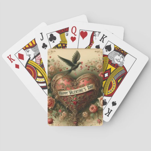 /Victoriaans Valentijnsdag Hart Pokerkaarten (Achterkant)