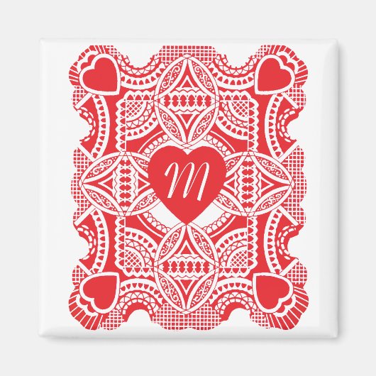  Victoriaans Valentijnsdag, harten Die Cut Magneet (Voorkant)