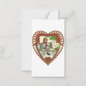  Victoriaans Valentijnsdag, jongen in hart Notitiekaartje (Achterkant)
