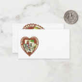  Victoriaans Valentijnsdag, jongen in hart Notitiekaartje (Voorkant / Achterkant in situ)