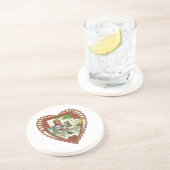  Victoriaans Valentijnsdag, jongen in hart Zandsteen Onderzetter (Zijkant)