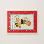 Victoriaans Valentijnsdag jongen, katten en honde Legpuzzel (Horizontaal)