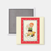 Victoriaans Valentijnsdag jongen, katten en honde Magneet (Voorkant / Achterkant)