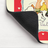  Victoriaans Valentijnsdag jongen, katten en honde Muismat (Hoek)