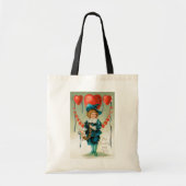  Victoriaans Valentijnsdag, jongen met hart Tote Bag (Voorkant)