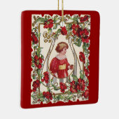 Victoriaans Valentijnsdag Kind met Rozen Keramisch Ornament (Rechts)