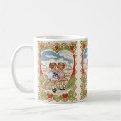  Victoriaans Valentijnsdag Kinderen in het hart Koffiemok (Links)