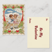 Victoriaans Valentijnsdag Kinderen in het hart Notitiekaartje (Voorkant / Achterkant)