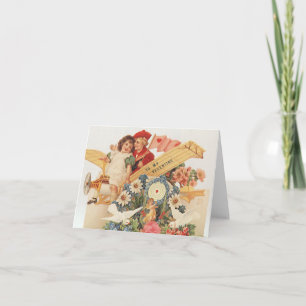 Victoriaans Valentijnsdag, Kinderen in het vliegt Feestdagen Kaart