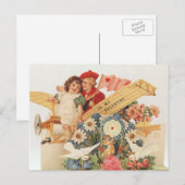  Victoriaans Valentijnsdag, Kinderen in het vliegt Feestdagenkaart (Voorkant / Achterkant)