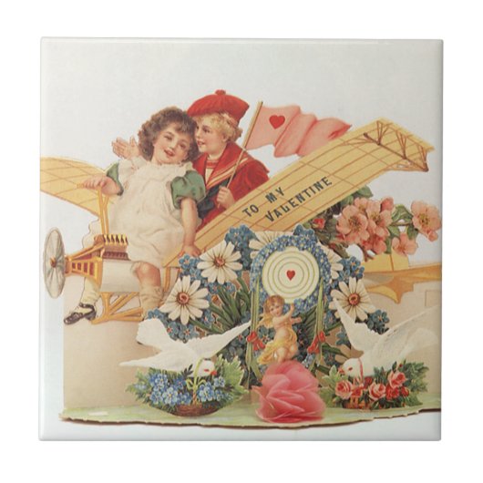  Victoriaans Valentijnsdag, Kinderen in het vliegt Tegeltje (Voorkant)