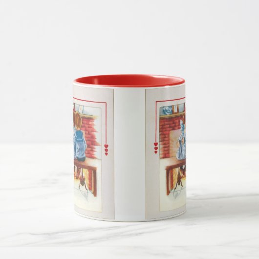  Victoriaans Valentijnsdag Kinderen Mok (Midden)