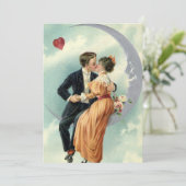 Victoriaans Valentijnsdag  Kiss on the Moon Kaart (Staand voorkant)