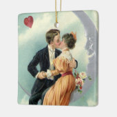 Victoriaans Valentijnsdag Kiss on the Moon Keramisch Ornament (Links)