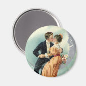 Victoriaans Valentijnsdag  Kiss on the Moon Magneet (Voorkant / Achterkant)