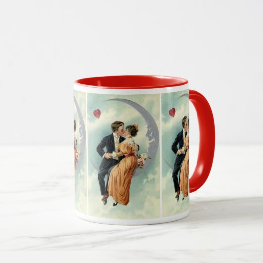 Victoriaans Valentijnsdag  Kiss on the Moon Mok (Voorkant rechts)