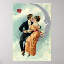 Victoriaans Valentijnsdag Kiss on the Moon