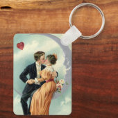 Victoriaans Valentijnsdag  Kiss on the Moon Sleutelhanger (Achterkant)