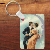 Victoriaans Valentijnsdag  Kiss on the Moon Sleutelhanger (Voorkant)