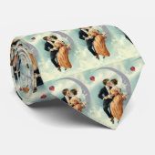 Victoriaans Valentijnsdag Kiss on the Moon Stropdas (Opgerold)