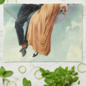 Victoriaans Valentijnsdag  Kiss on the Moon Theedoek (Gevouwen)