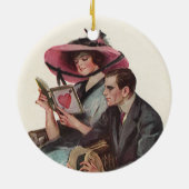  Victoriaans Valentijnsdag Love and Romance Keramisch Ornament (Achterkant)