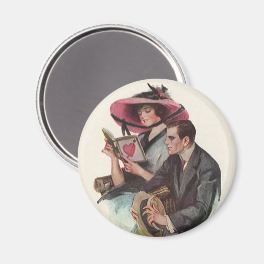 Victoriaans Valentijnsdag Love and Romance Magneet (Voorkant / Achterkant)