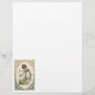  Victoriaans Valentijnsdag, meisje met Rozen Flyer